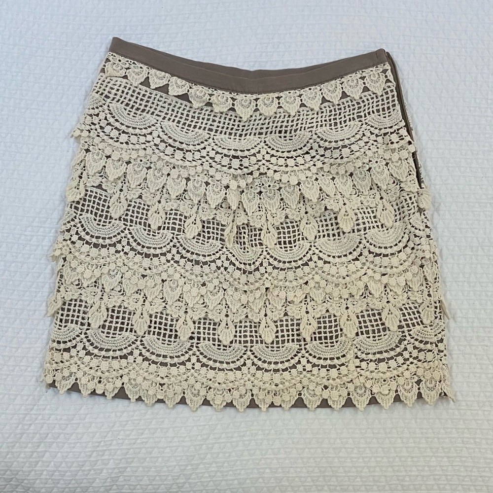 Lush High-Waisted Crochet-Overlay Skirt